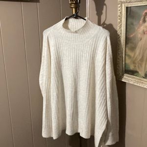 Oversized Loft sweater cream & gray xl